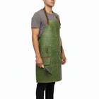 Bloom Belt Leather Green Apron