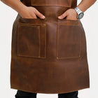 Brown coffee bean barista leather apron