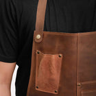 Carpenter brown leather apron
