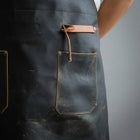 Mens BBQ Savior leather apron for grilling