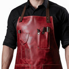 Red Slice Savvy Leather Butcher Apron