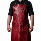 Slice Savvy Red Butcher Leather Apron