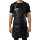 black leather apron for bbq