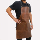 brown barista apron