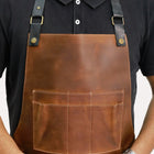 brown coffee bean leather barista apron