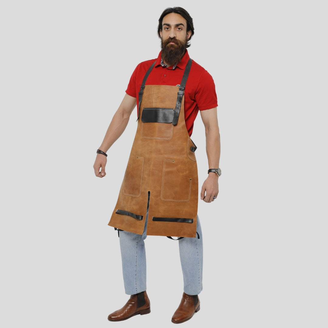 leather apron split leg