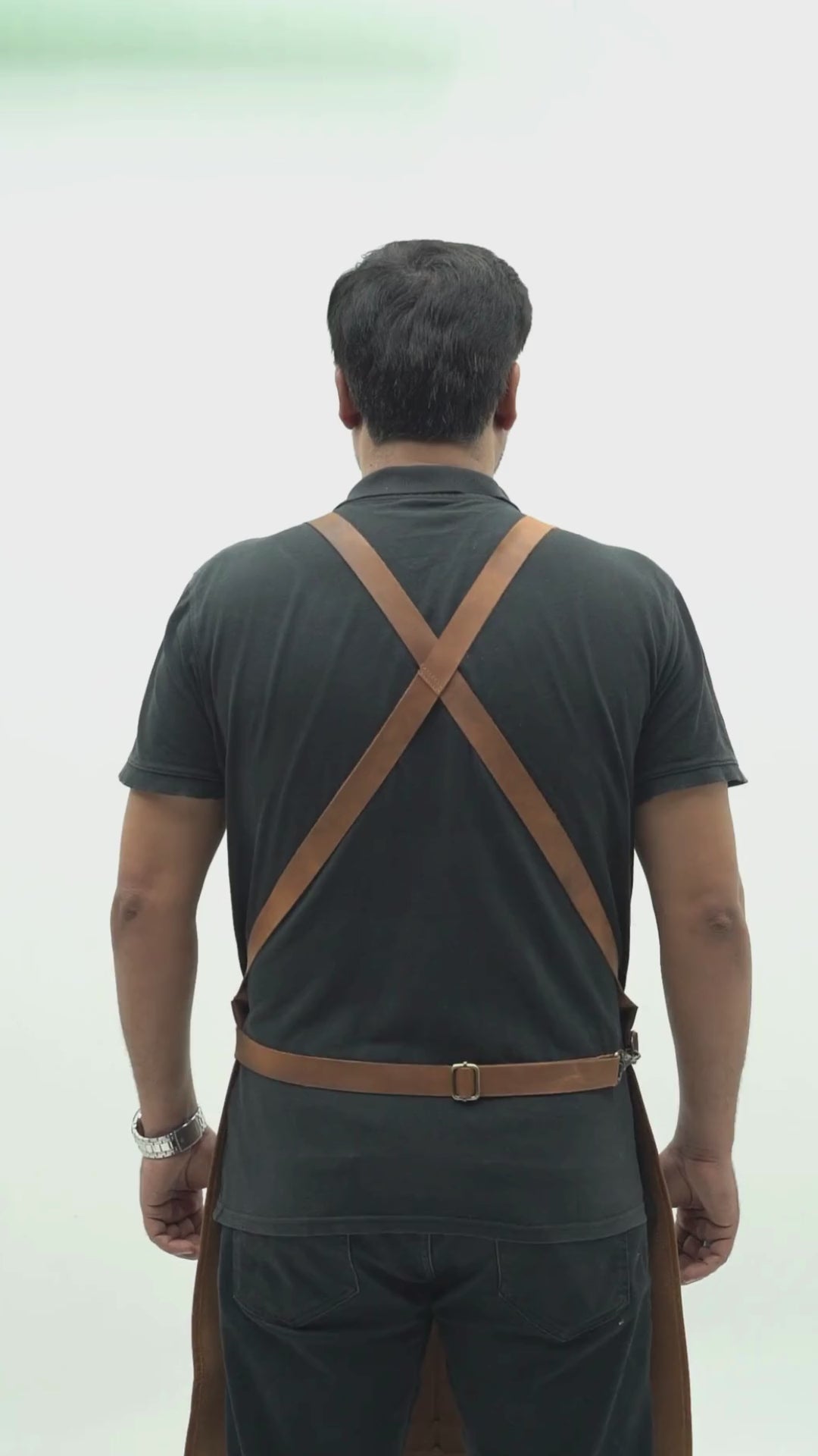 brown blacksmith apron leather made