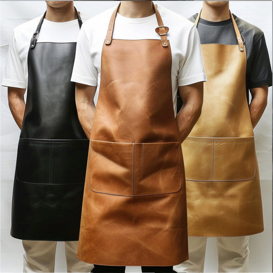 tri-tone cooking leather apron
